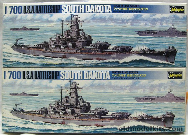 Hasegawa 1/700 USS South Dakota BB57 - Battleship - Two Kits, 119 plastic model kit